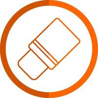 Eraser Tool Line Orange Circle Icon vector