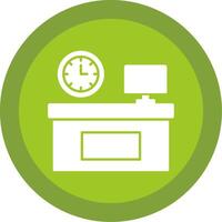 Workplace Glyph Multi Circle Icon vector
