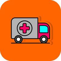 Ambulance Filled Orange background Icon vector