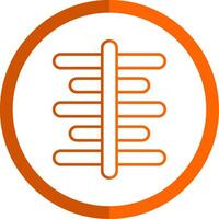 Center Align Line Orange Circle Icon vector