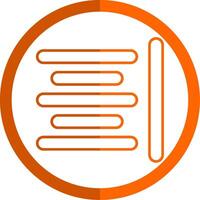 Horizontal Align Line Orange Circle Icon vector