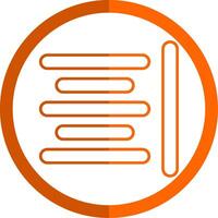 Horizontal Align Line Orange Circle Icon vector