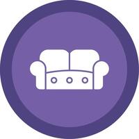 Sofa Glyph Multi Circle Icon vector