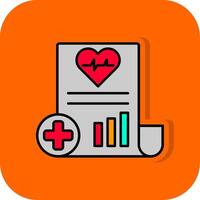 médico reporte lleno naranja antecedentes icono vector