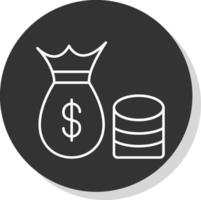 finance Line Grey Circle Icon vector