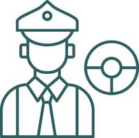 Driver Line Gradient Round Corner Icon vector
