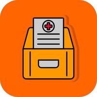 Archive Filled Orange background Icon vector