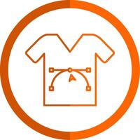 Shirt Design Line Orange Circle Icon vector