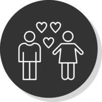 Relation Line Grey Circle Icon vector