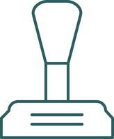 Gear Stick Line Gradient Round Corner Icon vector