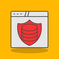 Data Protection Filled Shadow Icon vector