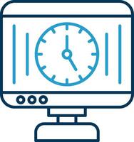 Time Management Line Blue Two Color Icon vector