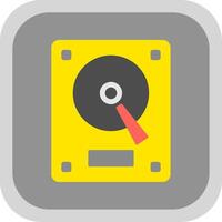 Hard Drive Flat Round Corner Icon vector