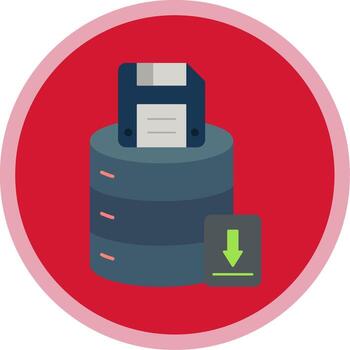 Save Data Flat Multi Circle Icon vector