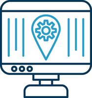 Localization Line Blue Two Color Icon vector