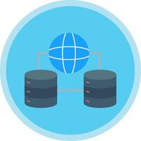 Network Data Flat Multi Circle Icon vector