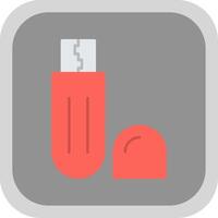 Flash Drive Flat Round Corner Icon vector