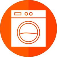 Laundry Machine Glyph Red Circle Icon vector