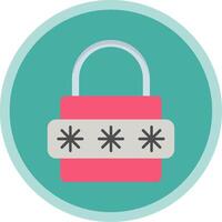 Password Flat Multi Circle Icon vector