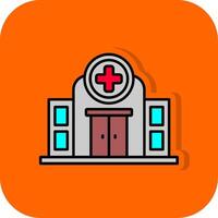 Hospital Filled Orange background Icon vector