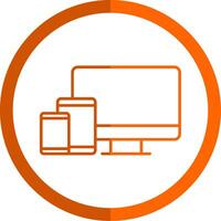 Responsive Design Line Orange Circle Icon vector