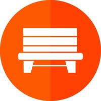 Bench Glyph Red Circle Icon vector