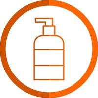 Liquid Soap Line Orange Circle Icon vector