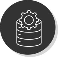 Database Management Line Grey Circle Icon vector