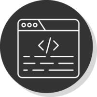 Coding Line Grey Circle Icon vector