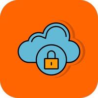 Cloud Filled Orange background Icon vector