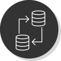 datos transferir línea gris circulo icono vector