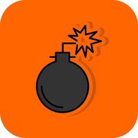 Bomb Filled Orange background Icon vector