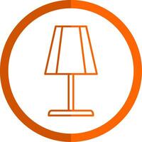 Table Lamp Line Orange Circle Icon vector