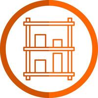 Display Case Line Orange Circle Icon vector