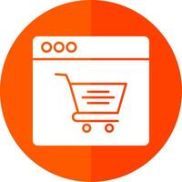 Online Shopping Glyph Red Circle Icon vector