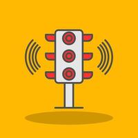 Traffic Signal Filled Shadow Icon vector