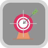 Archery Flat Round Corner Icon vector