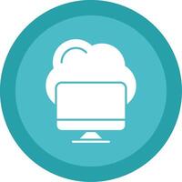 Cloud Computing Glyph Multi Circle Icon vector