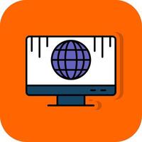 Internet lleno naranja antecedentes icono vector