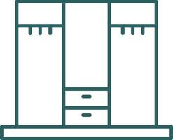 Closet Line Gradient Round Corner Icon vector