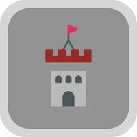 Castle Flat Round Corner Icon vector