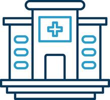 Hospital Line Blue Two Color Icon vector