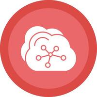 Cloud Glyph Multi Circle Icon vector