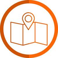 Site Map Line Orange Circle Icon vector