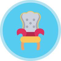 Throne Flat Multi Circle Icon vector