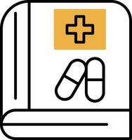 Medical Book Skined Filled Icon vector