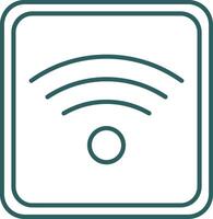 Wifi Line Gradient Round Corner Icon vector