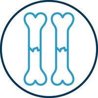 Bone Line Blue Two Color Icon vector