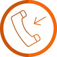 Outbound Line Orange Circle Icon vector