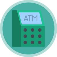 Atm Machine Flat Multi Circle Icon vector